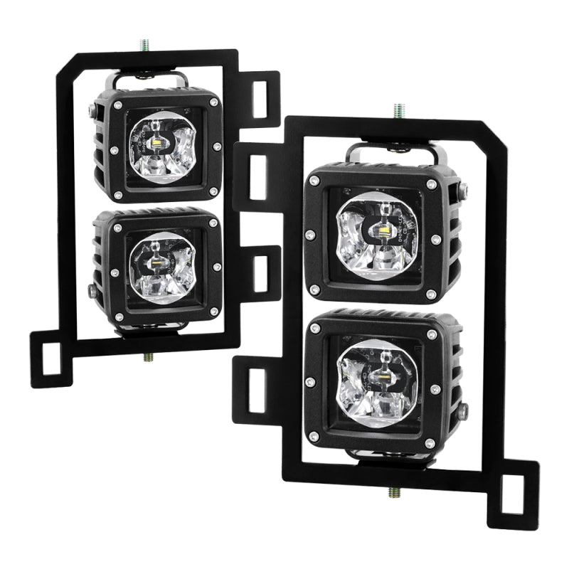 Spyder Dodge Ram 2013-2018 1500 Only Full LED Fog Lights W/Bracket and Universal Switch- Clear Fog Lights SPYDER