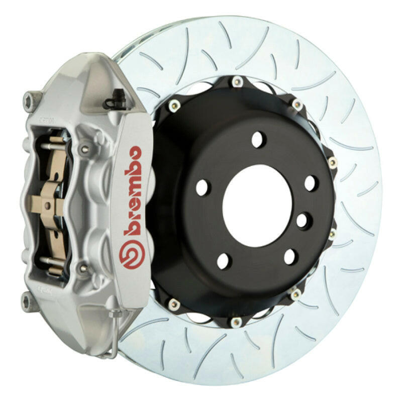Brembo 03-09 E-Class (Excl 4MATIC/AMG) Rr GT BBK 4Pis Cast 2pc 345x28 2pc Rtr Slot Type3-Silver Brake Kits - Performance Slot Brembo