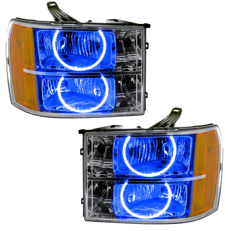 Oracle Lighting 07-13 GMC Sierra Pre-Assembled LED Halo Headlights - Blue Headlights ORACLE Lighting
