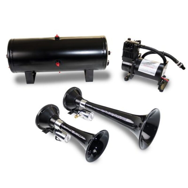 Kleinn Dual Black Horn Kit w/ 150 PSI Air Compressor / 1.5 gal Air Tank Horns Kleinn Air Horns