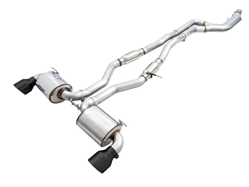 AWE 2020 Toyota Supra A90 Resonated Touring Edition Exhaust - 5in Diamond Black Tips Catback AWE Tuning