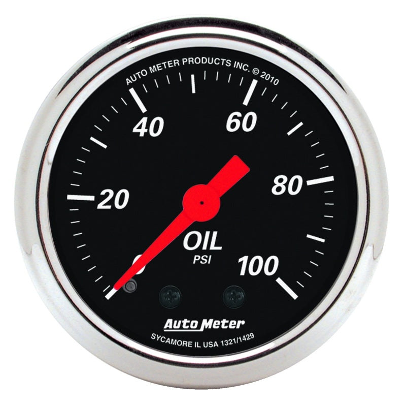 AutoMeter Gauge Oil Press 2-1/16in. 100PSI Mech Designer Black Gauges AutoMeter