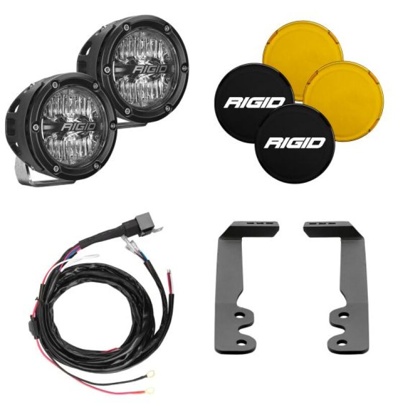 Rigid Industries 2022+ Toyota Tundra 4in. 360-Series A-Pillar Lighting Kit Light Bars & Cubes Rigid Industries