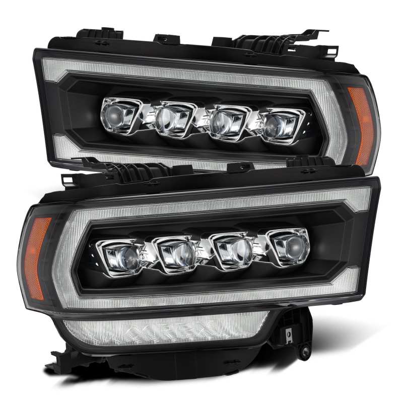 AlphaRex 19-21 Ram 2500 NOVA LED Proj Headlights Plank Style Black w/Activ Light/Seq Signal/DRL Headlights AlphaRex