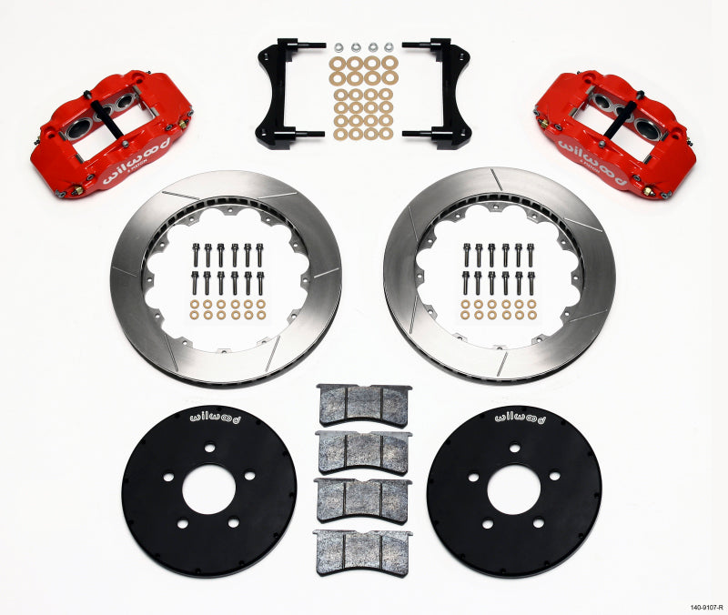 Wilwood Narrow Superlite 6R Front Hat Kit 12.88in Red 1994-2004 Mustang Big Brake Kits Wilwood