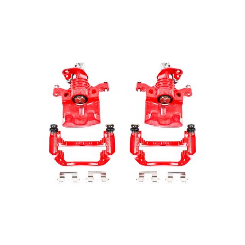 Power Stop 05-09 Buick Allure Rear Red Calipers w/Brackets - Pair Brake Calipers - Perf PowerStop