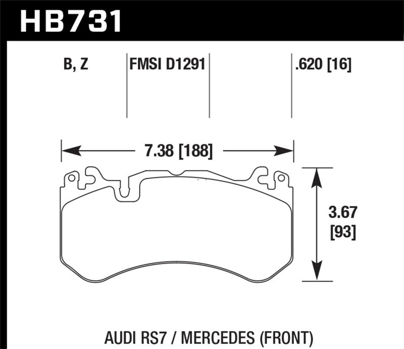 Hawk 13-16 Mercedes SL Class / 16-17 Audi RS7 Performance Ceramic Front Brake Pads Brake Pads - Performance Hawk Performance