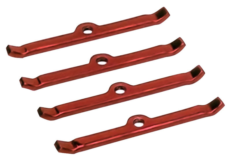 Moroso Chevrolet Small Block Valve Cover Hold Downs - Steel - Red Powder Coat - Set of 4 Valve Covers Moroso