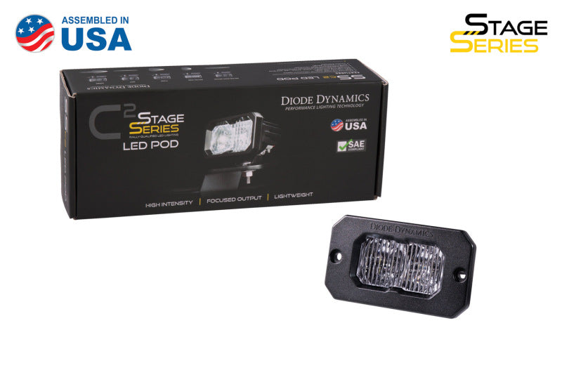 Diode Dynamics Stage Series 2in LED Pod Sport - White Combo Flush ABL (Single) Light Accessories and Wiring Diode Dynamics