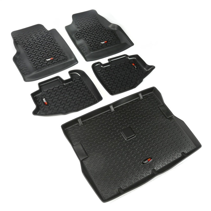 Rugged Ridge Floor Liner Front/Rear/Cargo Black 1997-2006 Jeep Wrangler TJ Floor Mats - Rubber Rugged Ridge