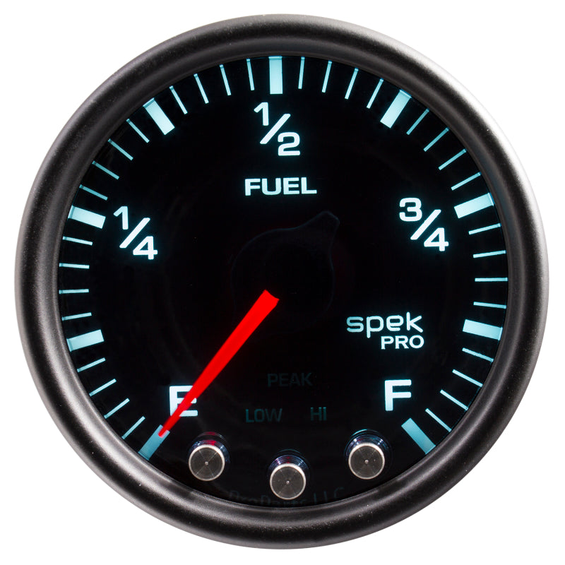 Autometer Spek-Pro Gauge Fuel Level 2 1/16in 0-270 Programmable Blk/Smoke/Blk Gauges AutoMeter