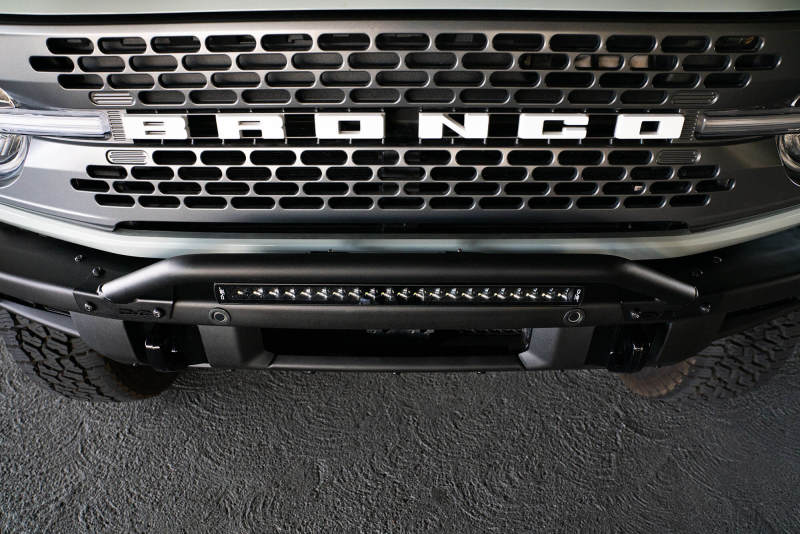 DV8 Offroad 2021-2022 Ford Bronco (Not For Factory Plastic Bumper) Factory Bumper Bull Bar - Black Light Mounts DV8 Offroad