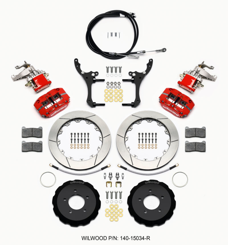 Wilwood Dynapro Radial4 / MC4 Rear Kit 12.88 Red 2006-15 Miata w/Lines & Cables Big Brake Kits Wilwood
