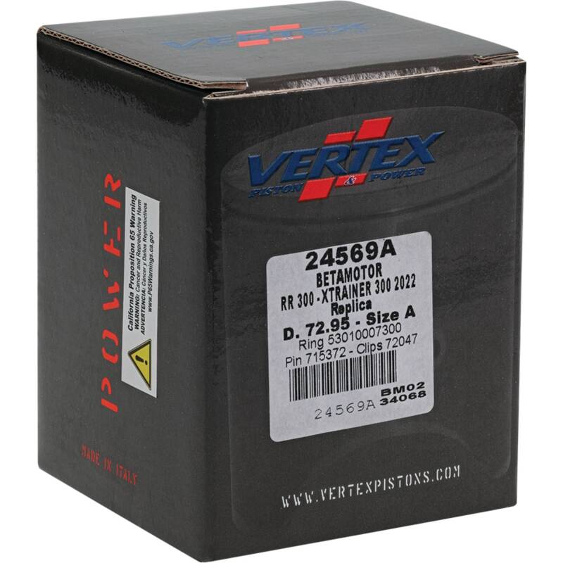 Vertex Piston 22-24 Beta RR 2T 300 300cc Cast Replica Piston Kit Piston Sets - Powersports Vertex Pistons