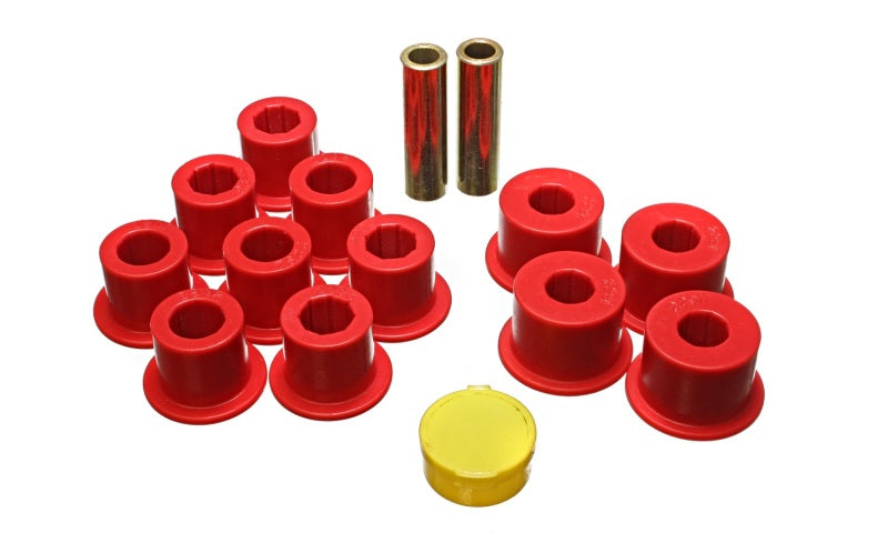 Energy Suspension 6/86-97 Nissan 720 & Hardbody Pickup 2WD Red Rear Leaf Spring Bushing Set Bushing Kits Energy Suspension