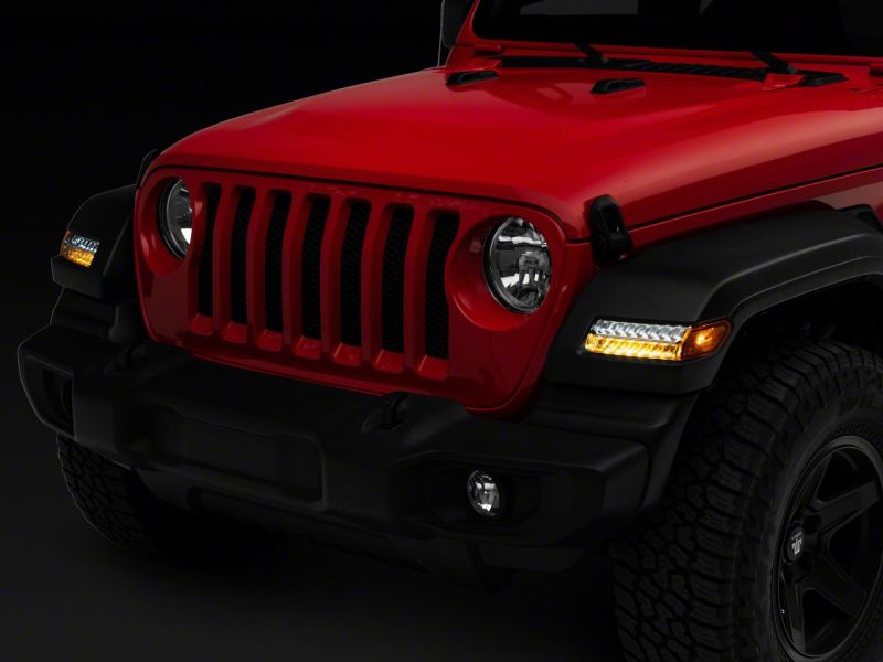 Raxiom 18-23 Jeep Wrangler JL Sport Axial Series Sequential LED Parking/Turn Signal Lights- Chrome Lights Corner Raxiom