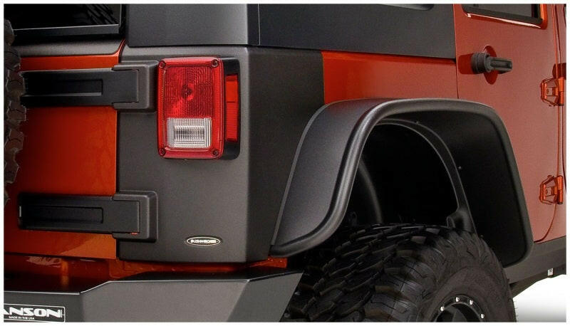 Bushwacker 07-18 Jeep Wrangler Trail Armor Rear Corners - Black Body Armor & Rock Rails Bushwacker