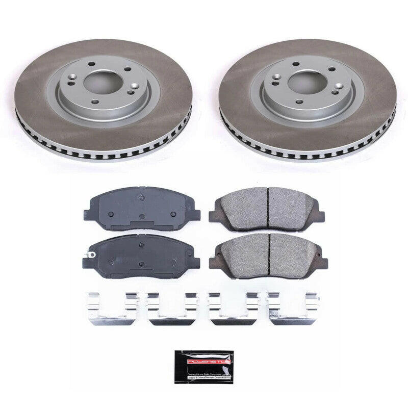 Power Stop 2019 Hyundai Santa Fe XL Front Semi-Coated Rotor Kit Brake Kits - Performance Blank PowerStop