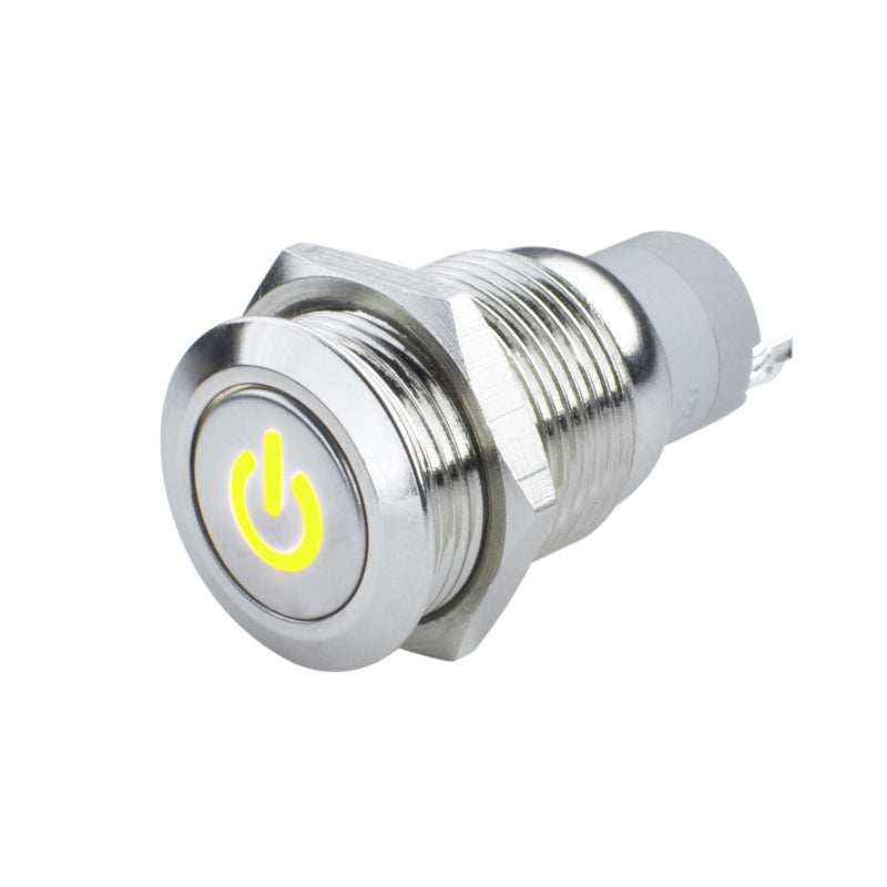 Oracle Pre-Wired Power Symbol Momentary Flush Mount LED Switch - Yellow Light Accessories and Wiring ORACLE Lighting