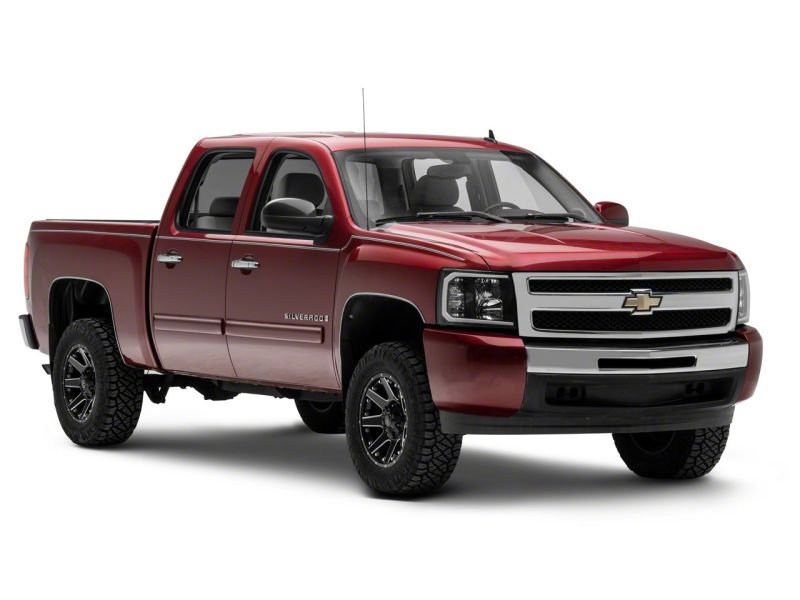 Raxiom 07-13 Chevrolet Silverado 1500 Axial Series Headlights w/ LED Bar- Black Housing (Clear Lens) Headlights Raxiom