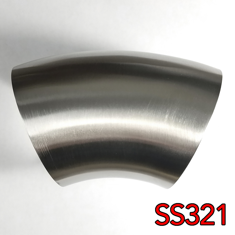 Stainless Bros SS321 1.625in 45 Deg Mandrel Bend Elbow - 1D Radius 16GA/.065in Wall (No Leg) Steel Tubing Stainless Bros