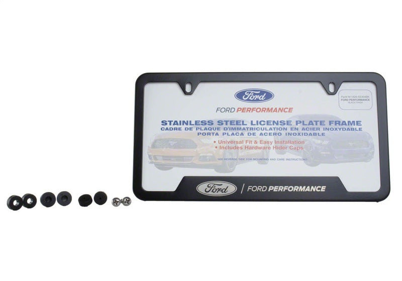 Ford Racing Stainless Steel Ford Performance License Plate Frame - Black License Frame Ford Racing