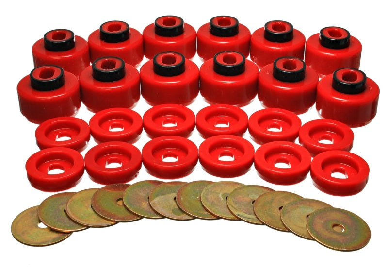 Energy Suspension Body Mount Set - Red Bushing Kits Energy Suspension