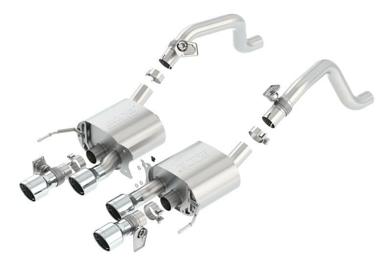 Borla 14-15 Chevy Corvette C7 6.2L RWD w/AFM &NPP S-Type Dual Round Rolled Center Rear Exit Exhaust Axle Back Borla