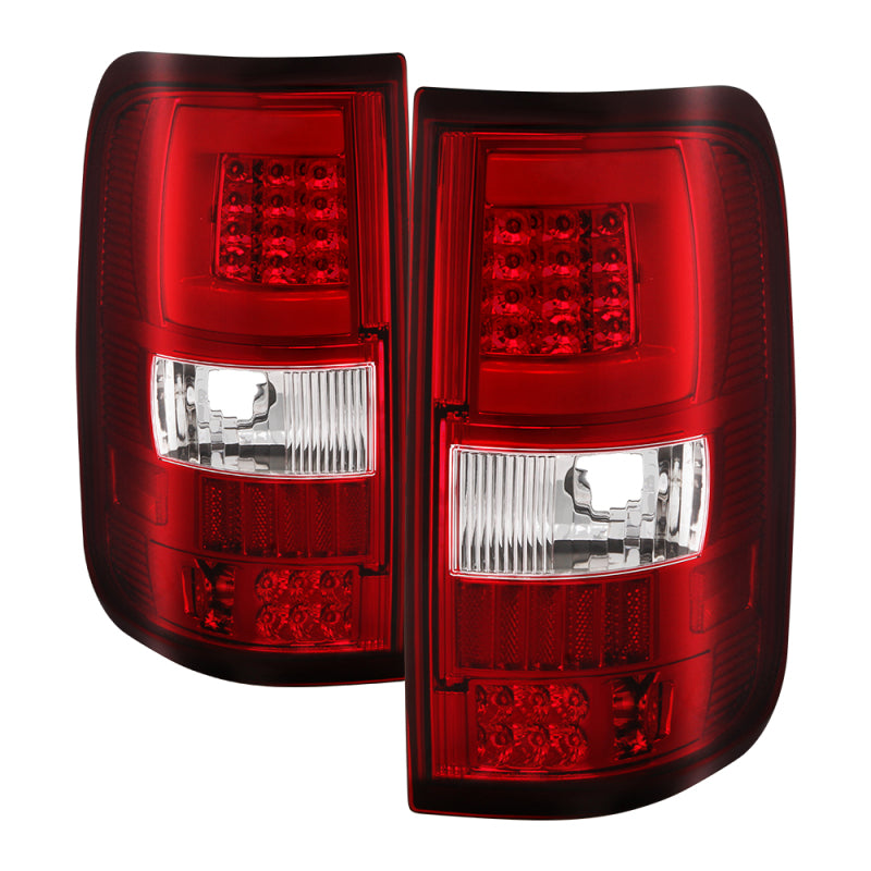 xTune 04-08 Ford F150 (Not Heritage/SVT) V.3 LED Tail Lights Red Clear (ALT-ON-FF15004G3LB-LBLED-RC) Tail Lights SPYDER