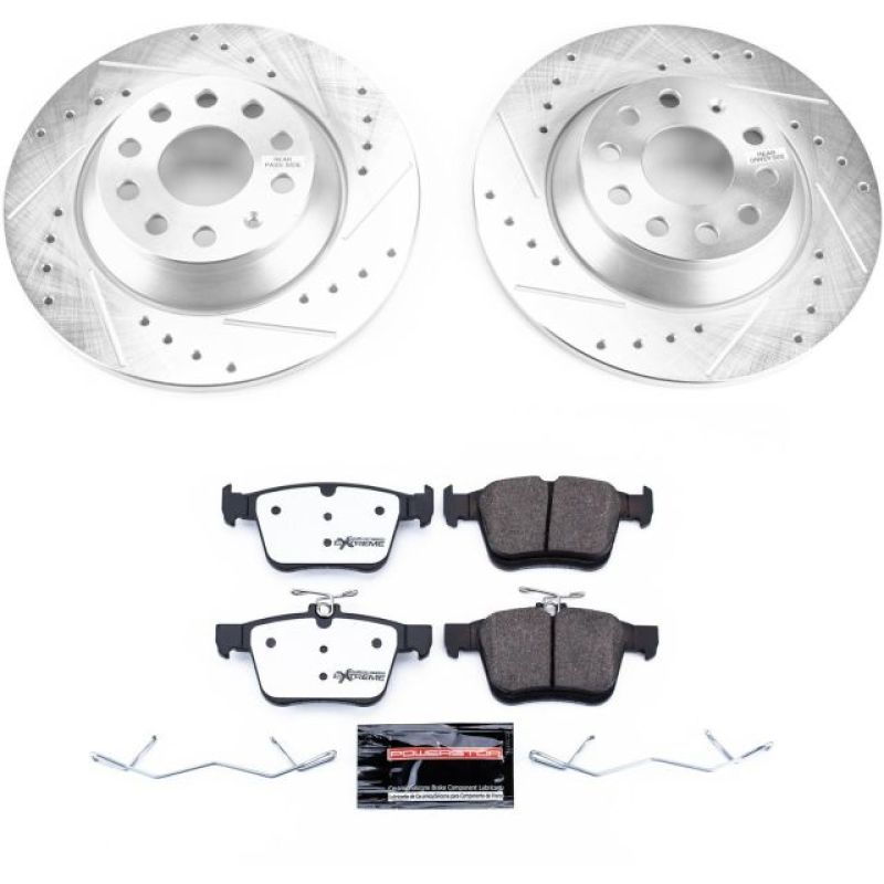 Power Stop 16-18 Audi TT Quattro Rear Z26 Street Warrior Brake Kit Brake Kits - Performance D&S PowerStop