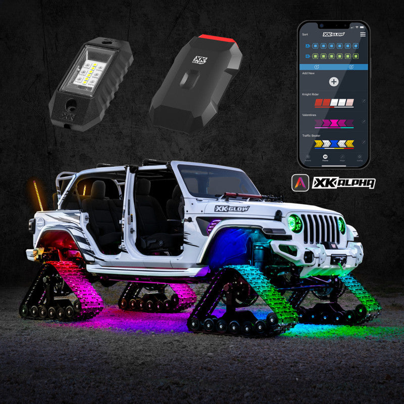 XK Glow RGBW Addressable LED Rock Light Kits Standard XKalpha App Controlled Light Bars & Cubes XKGLOW