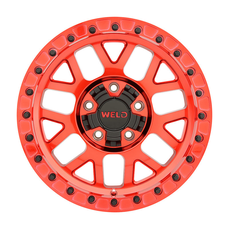 Weld Off-Road W905 17X9 Cinch Beadlock 5X127 5X139.7 ET-12 BS4.50 Candy Red / Red Ring 87.1 Wheels - Cast Weld