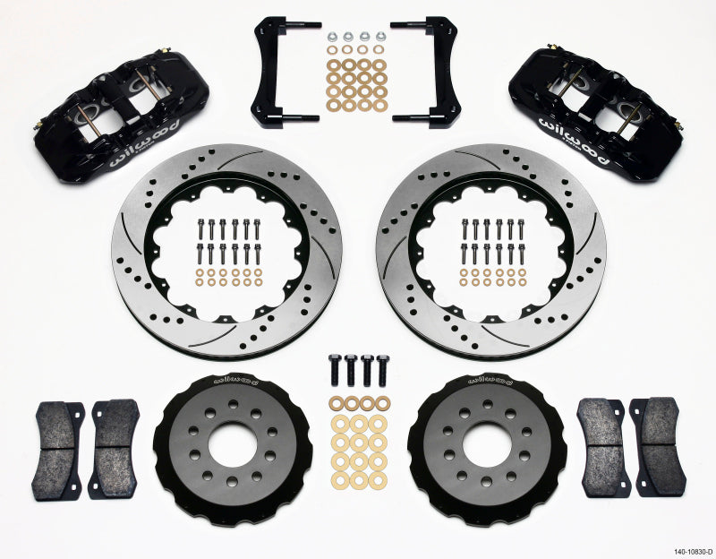 Wilwood AERO6 Front Hat Kit 14.00 Drilled 2005-2014 Mustang Big Brake Kits Wilwood