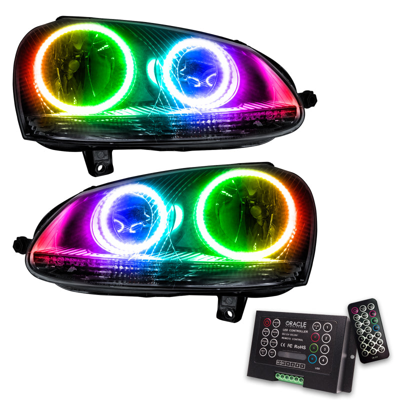 Oracle 06-10 Volkswagen Jetta SMD HL - Chrome - ColorSHIFT w/ 2.0 Controller Headlights ORACLE Lighting