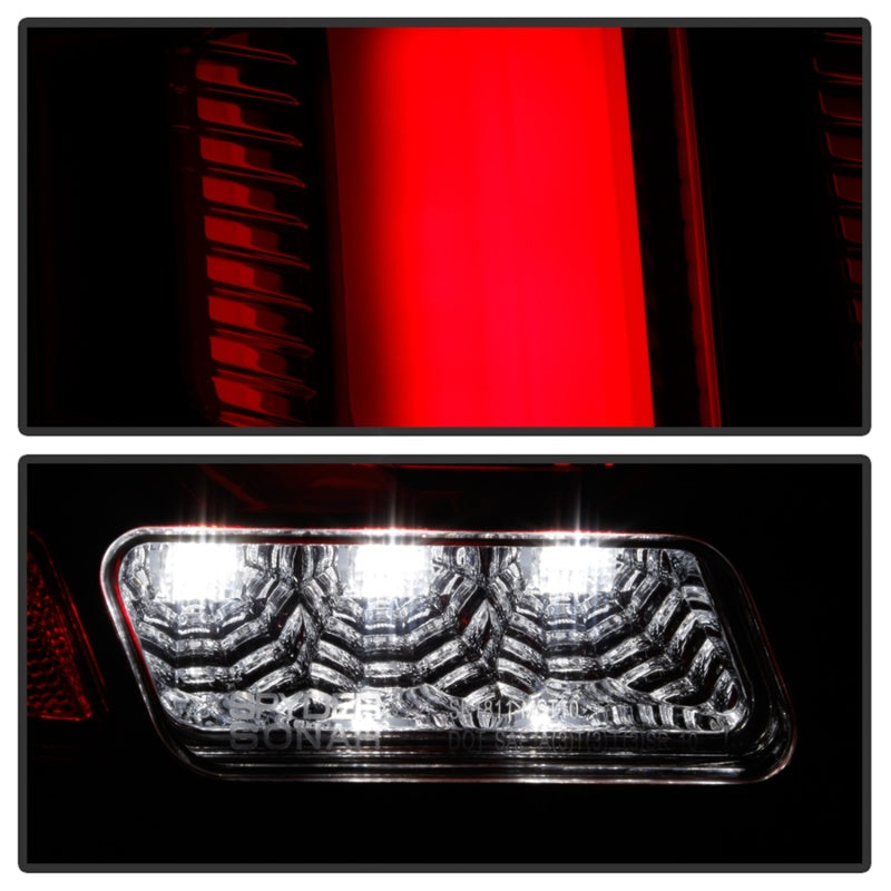 Spyder 10-12 Ford Mustang Red Light Bar LED Sequential Tail Lights - Blk ALT-YD-FM10-RBLED-BK Tail Lights SPYDER