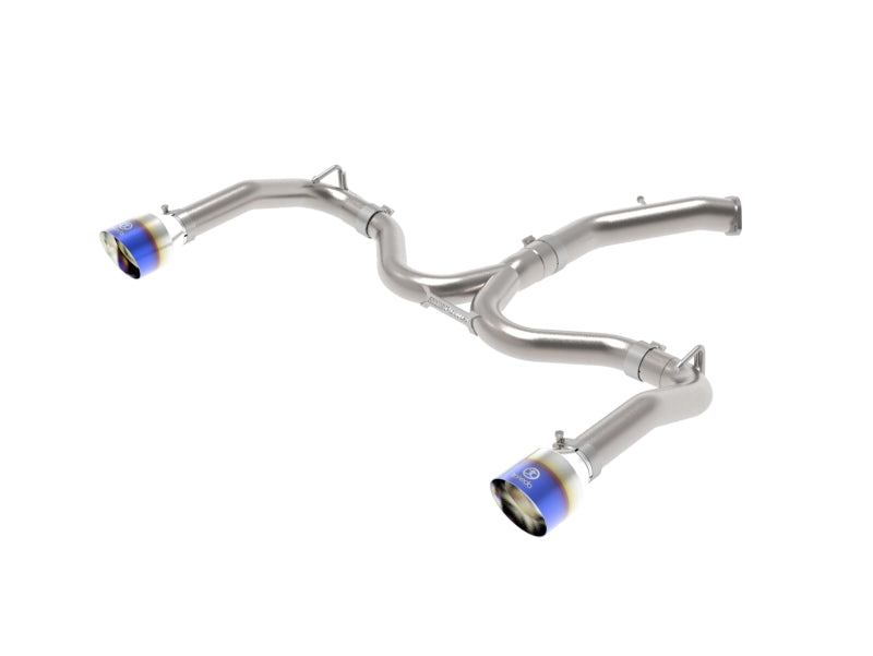 aFe Takeda 20-21 Kia Forte GT 1.6L (t) 3in to 2.5in SS Axle-Back Exhaust System w/ Blue Flame Tips Axle Back aFe