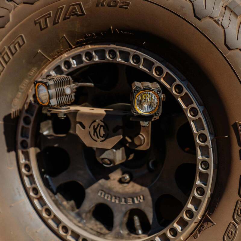 KC HiLiTES 21-24 Ford Bronco Spare Tire Carrier Light Mount w/ M12x1.5 Lug Nuts Light Mounts KC HiLiTES