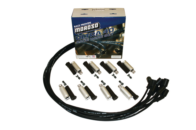 Moroso GM LS Ignition Wire Set - Ultra 40 - Unsleeved - Coil-On - Black Spark Plug Wire Sets Moroso