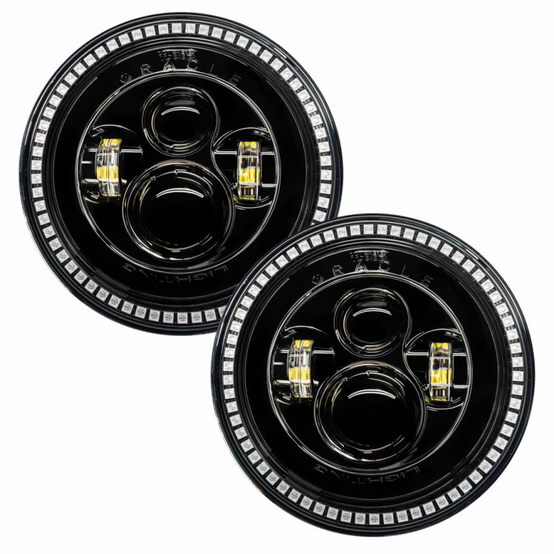 Oracle 7in High Powered LED Headlights - Black Bezel - ColorSHIFT No Controller Headlights ORACLE Lighting