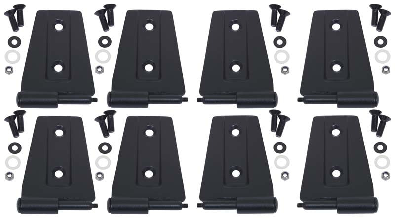 Kentrol 07-18 Jeep Wrangler JK Door Hinge Set 8 Pieces 4 Door - Textured Black Doors Kentrol