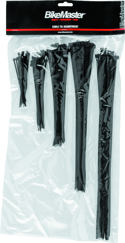 BikeMaster Assorted Cable Ties (Pack of 100) - Black Tools BikeMaster