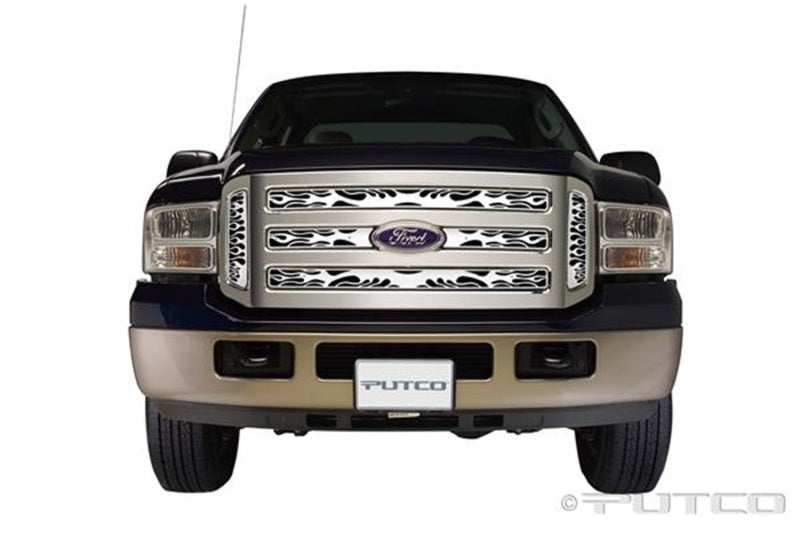 Putco 05-07 Ford SuperDuty - Including Side Vents Flaming Inferno Stainless Steel Grille Grilles Putco
