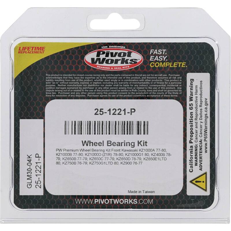 Pivot Works Kawasaki Wheel Bearing Kit Premium Bearings Control Arms Pivot Works
