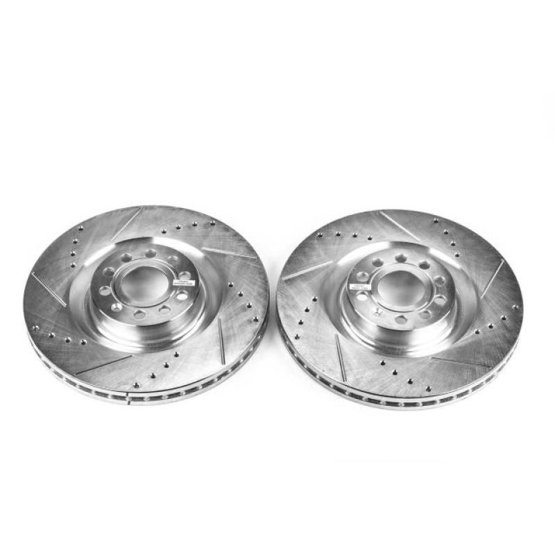 Power Stop 09-11 Volkswagen CC Front Evolution Drilled & Slotted Rotors - Pair Brake Rotors - Slot & Drilled PowerStop