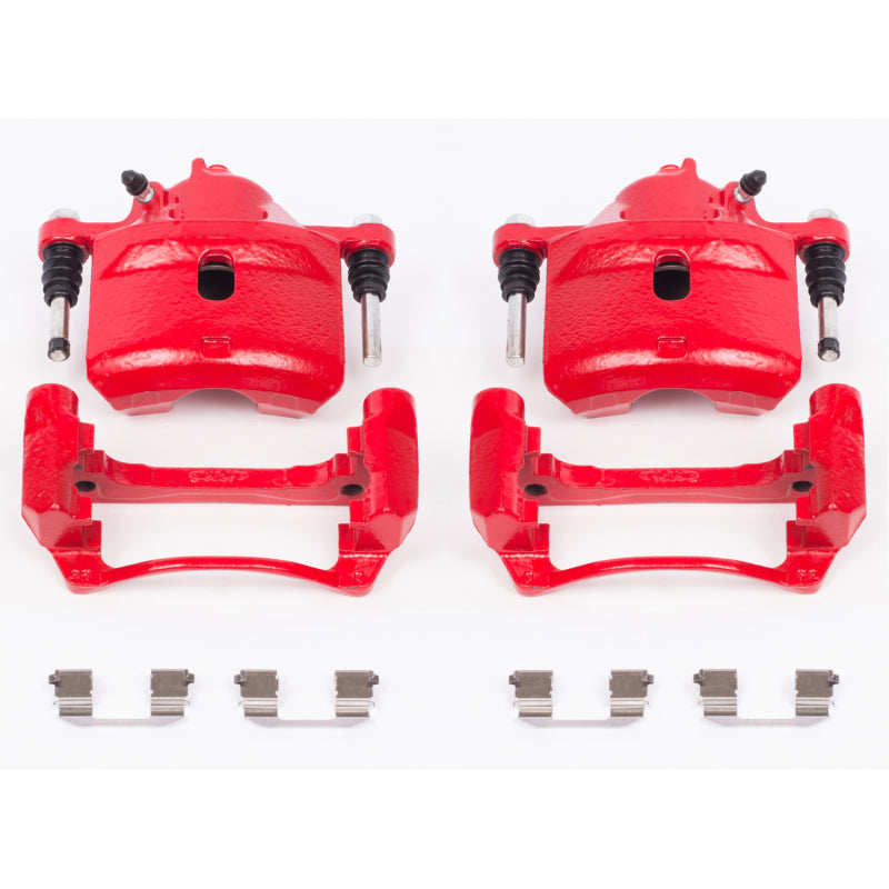 Power Stop 98-02 Honda Accord Front Red Calipers w/Brackets - Pair Brake Calipers - Perf PowerStop