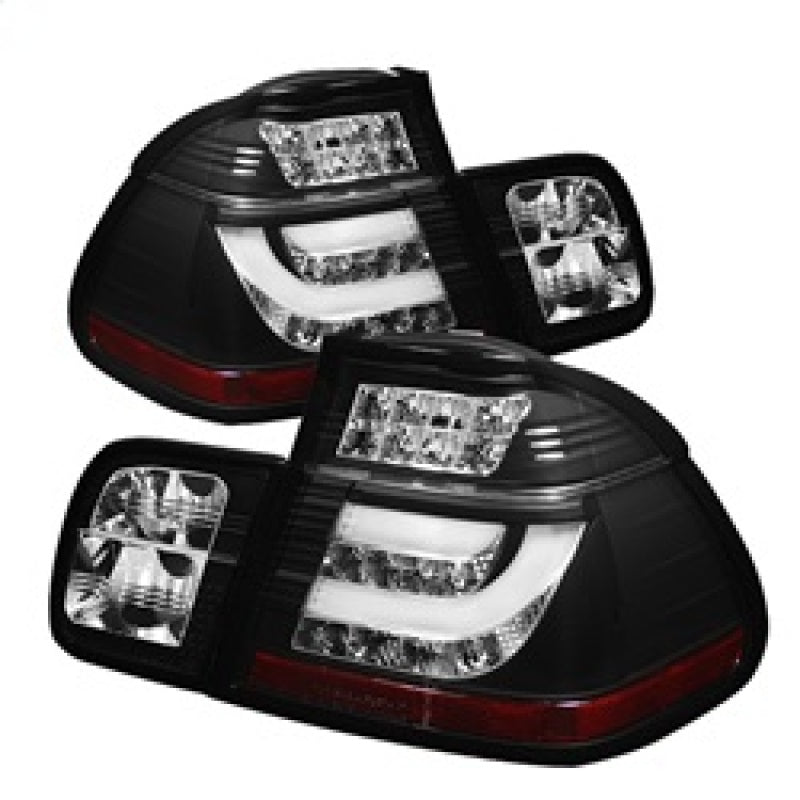 Spyder BMW E46 3-Series 02-05 4Dr Light Bar Style LED Tail Lights Black ALT-YD-BE4602-4D-LBLED-BK Tail Lights SPYDER