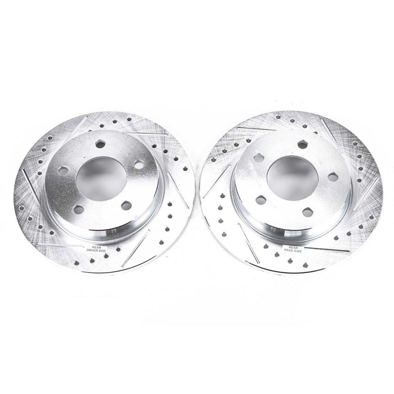 Power Stop 04-13 Mazda 3 Rear Evolution Drilled & Slotted Rotors - Pair Brake Rotors - Slot & Drilled PowerStop