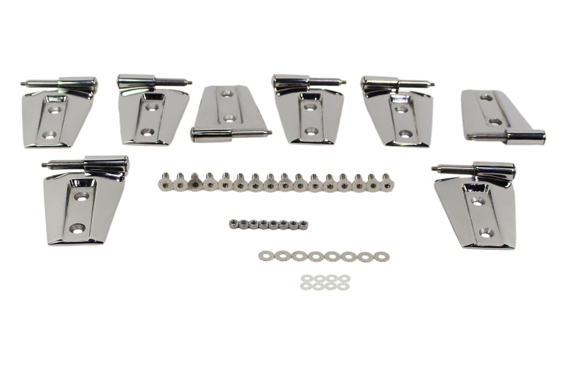 Kentrol 07-18 Jeep Wrangler JK Door Hinge Set 8 Pieces 4 Door- Polished Silver Doors Kentrol