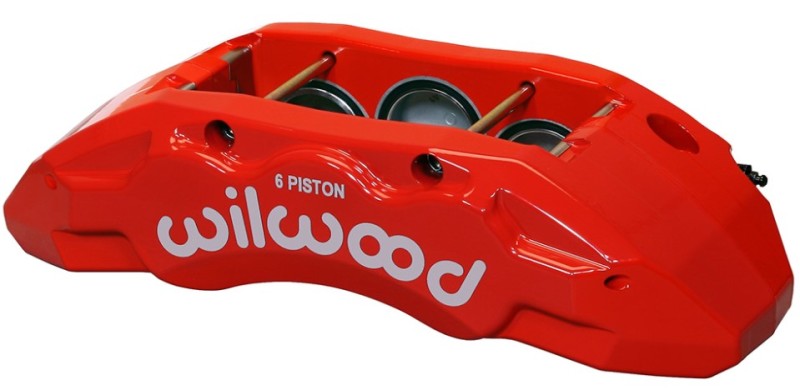 Wilwood Caliper-TX6R- L/H - Red 2.00/1.88/1.88in Pistons 1.38in Disc Brake Calipers - Perf Wilwood
