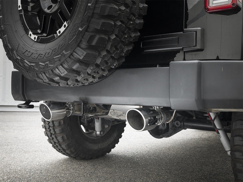 aFe Rebel Series 2.5in 409 SS Axle-Back Exhaust w/Polished Tips 07+ Jeep Wrangler (JK) V6 3.6L/3.8L Axle Back aFe